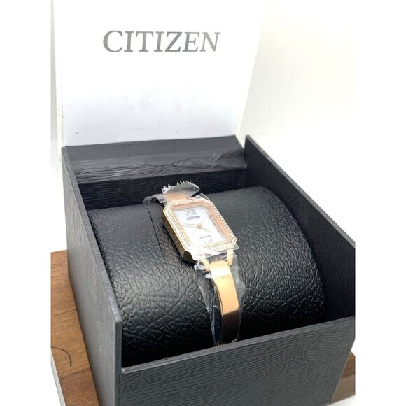 Citizen Women's Watch EM0983-51A Eco Drive Silver Dial Rose Gold Bangle … - Picture 3 of 14